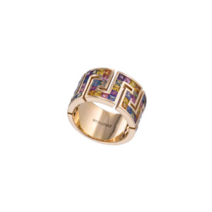 Greek key collection  sapphire ring