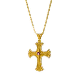 Byzantine collection Ruby cross with diamonds