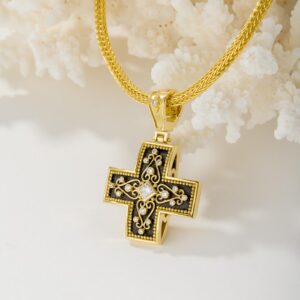 Cross with diamonds