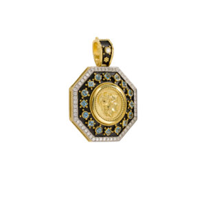 Byzantine collection Aquamarine Pendant with diamonds