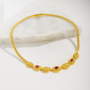 Byzantine collection Ruby necklace with diamonds