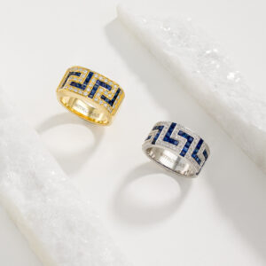 Greek key collection Diamond rings