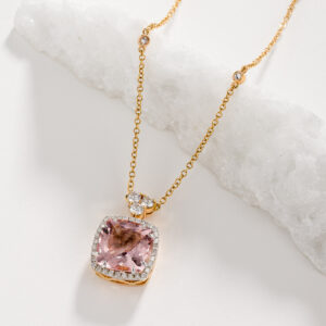 Ocean Collection Morganite necklace  with diamonds