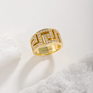 Greek key collection Diamond ring
