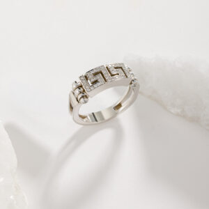 Greek key collection Diamond ring